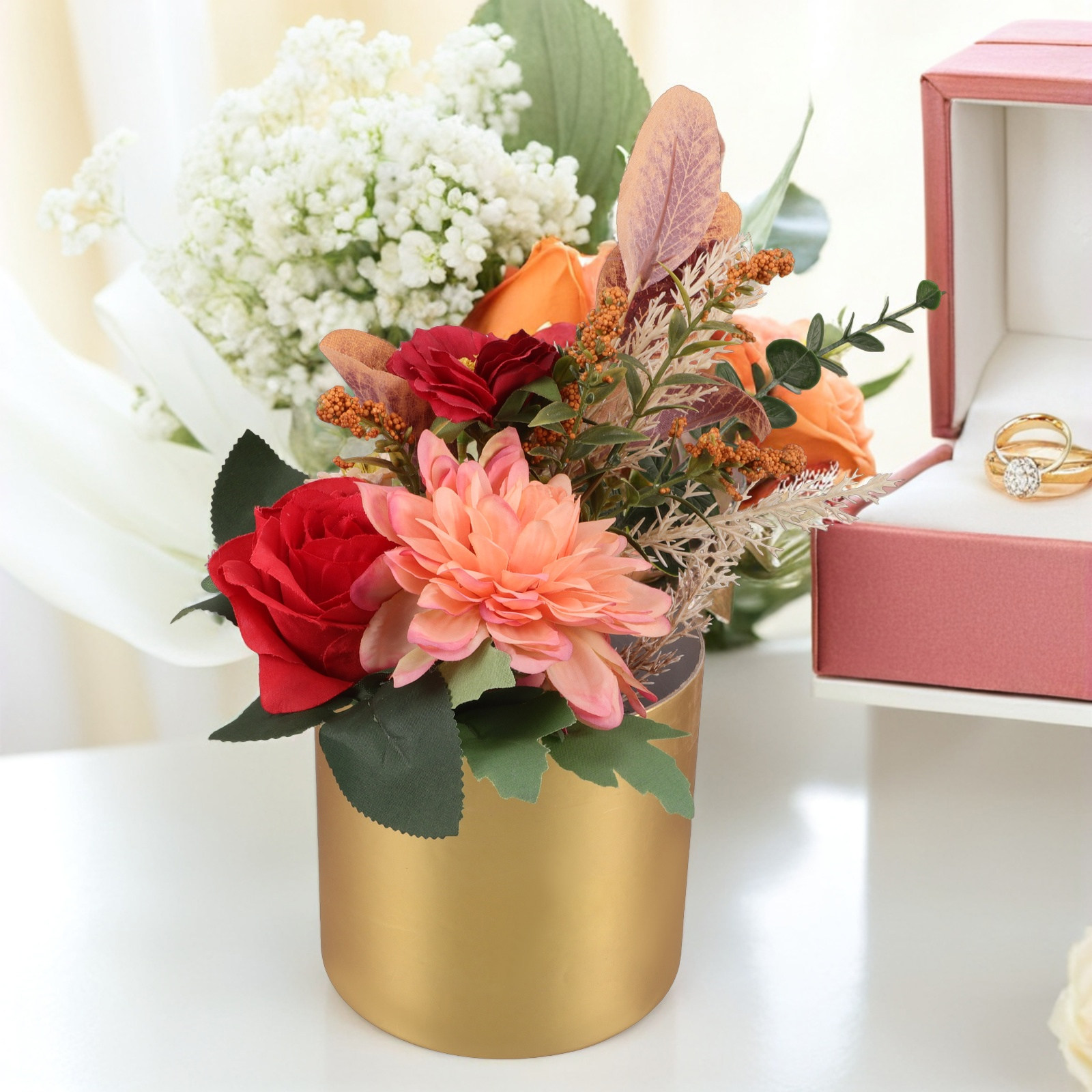 Caixa Floral Redonda Elegante, - Bouquet Holder Foam avaliação e preço
